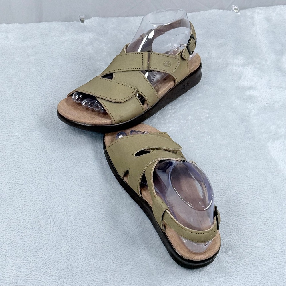 SAS Huggy Sandals Womens 7 Tan Tripad Comfort Slingback Adjustable Straps
